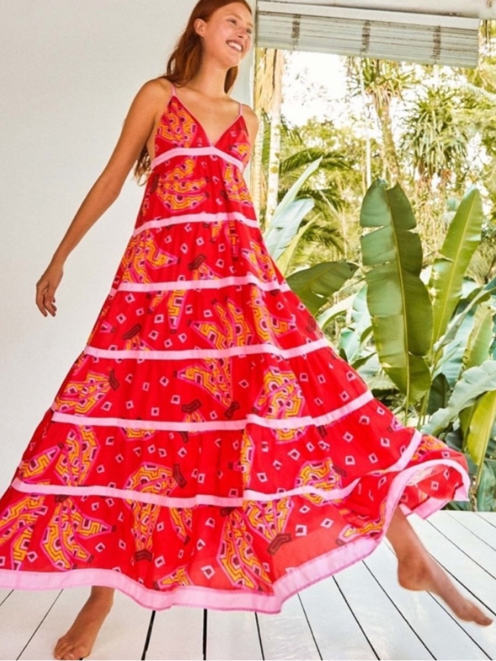 FARM Rio Red Patterned Maxi Dress - Picture 6 of 7